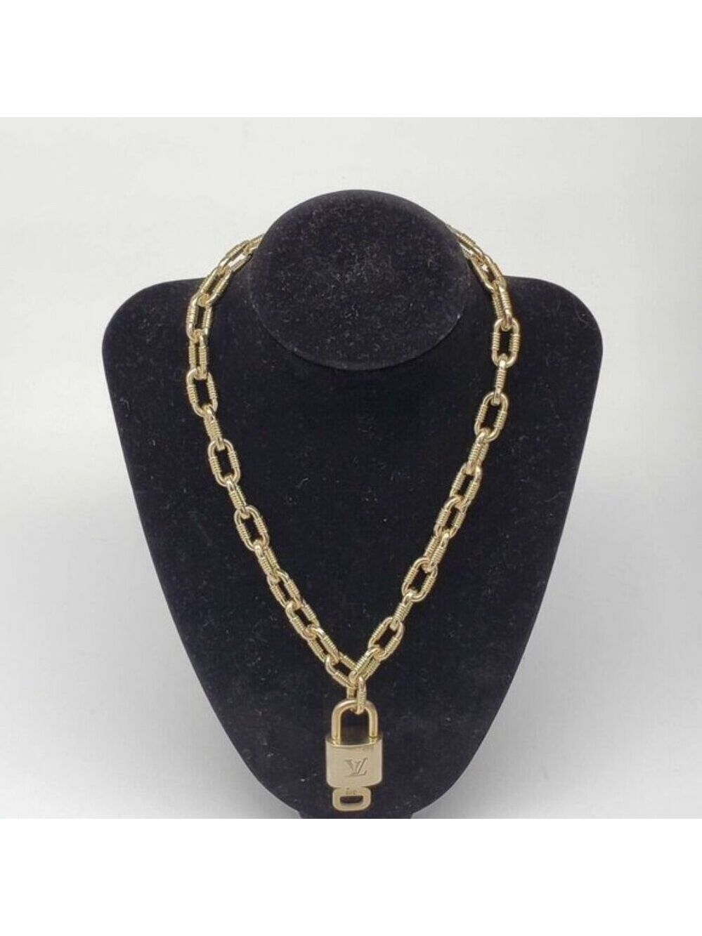 Authentic Louis Vuitton Lock & Key with Unbranded Gold Plated Chain Necklace